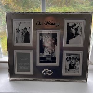 5 photo large WEDDING PHOTO FRAME silver NEW never used